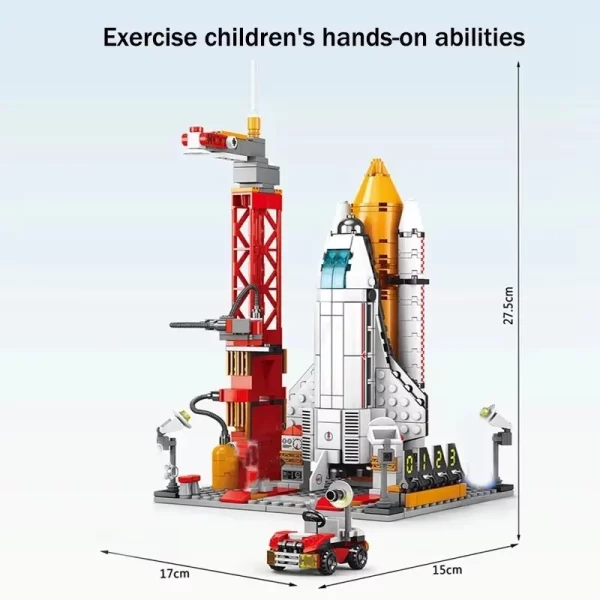 Aviation Spaceport Model Space Shuttle Rocket Launch Center Construction Building Blocks Spaceship Kids Bricks Creative Toys - Image 2