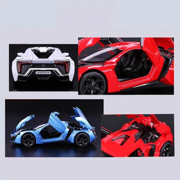 1: 32 Lykan sport Fast and Furious 7 Alloy Car Model Diecasts Toy With Sound and Light Vehicles Decoration Toys For Kids Gift - Image 3