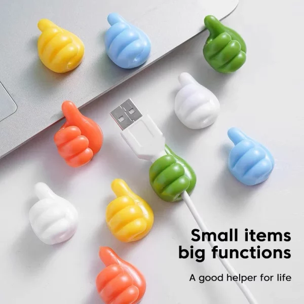 Silicone Cable Organizer Clip Holder Thumb Hooks Wire Desk Wall Hooks Storage Cable Multifunctional Protector Cable Management - Image 2