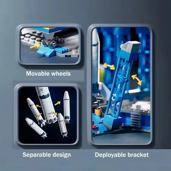 Aviation Spaceport Model Space Shuttle Rocket Launch Center Construction Building Blocks Spaceship Kids Bricks Creative Toys - Image 5