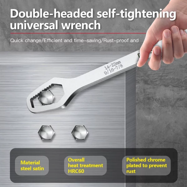 8-22mm Universal Torx Wrench Self-tightening Adjustable Glasses Wrench Board Double-head Torx Spanner Hand Tools for Factory - Image 3
